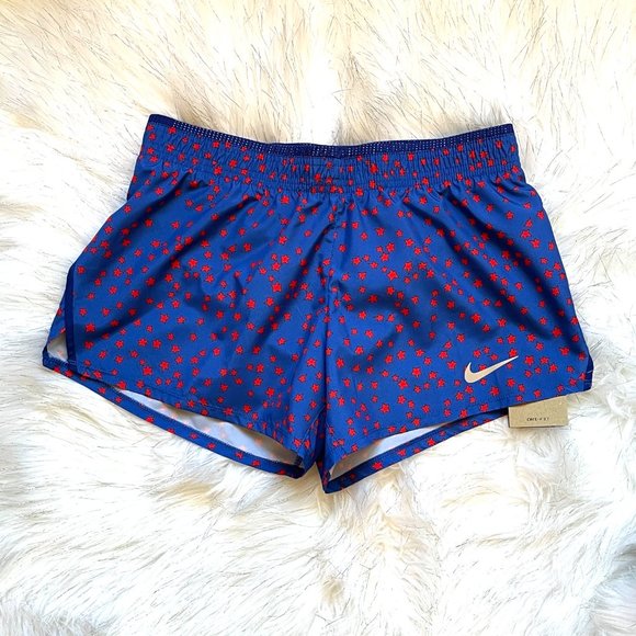 Nike Pants - NEW Women's Nike Small Dri-Fit Blue Red Star Patriotic Shorts NWT